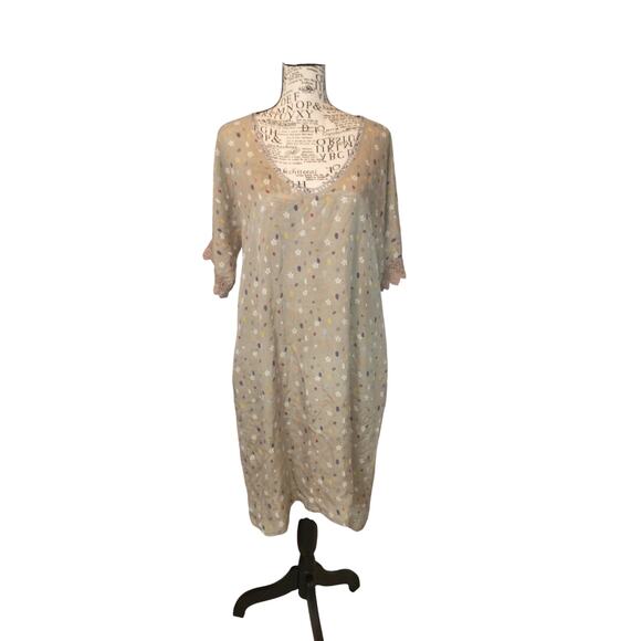 Vtg Johnny Was Vintage 100% Silk V-Neck Dress Medium Lightweight Summer Coverup - Picture 5 of 14